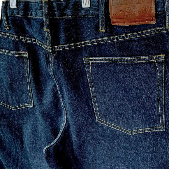 Lands' End New Square Rigger Traditional Fit Denim Dark Blue Jeans 42X26 Classic - Picture 8 of 16